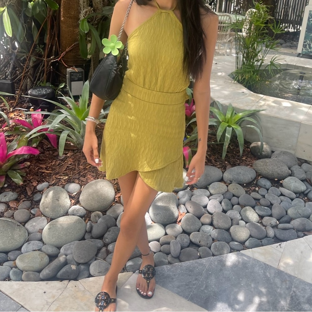 Cider Green Halter Mini Dress Size XXS (Size 0)